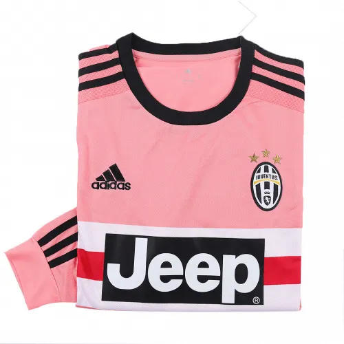 15-16 Juventus Retro Long Sleeve Jersey Away 3