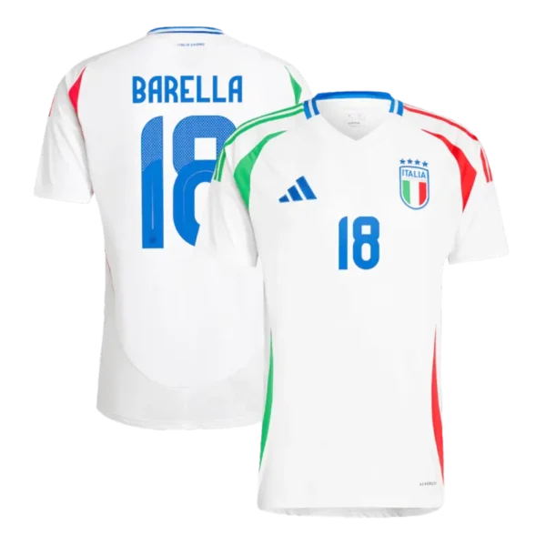 Italy Away Jersey BARELLA #18 CHIESA #14 DIMARCO #3 EURO 2024