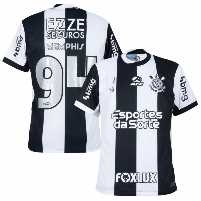 5686b926e4 Corinthians 3rd Memphis 94 Shirt incl. Full Sponsor Set 2024-2025 Player version / fans version Non-Customize - Image 1