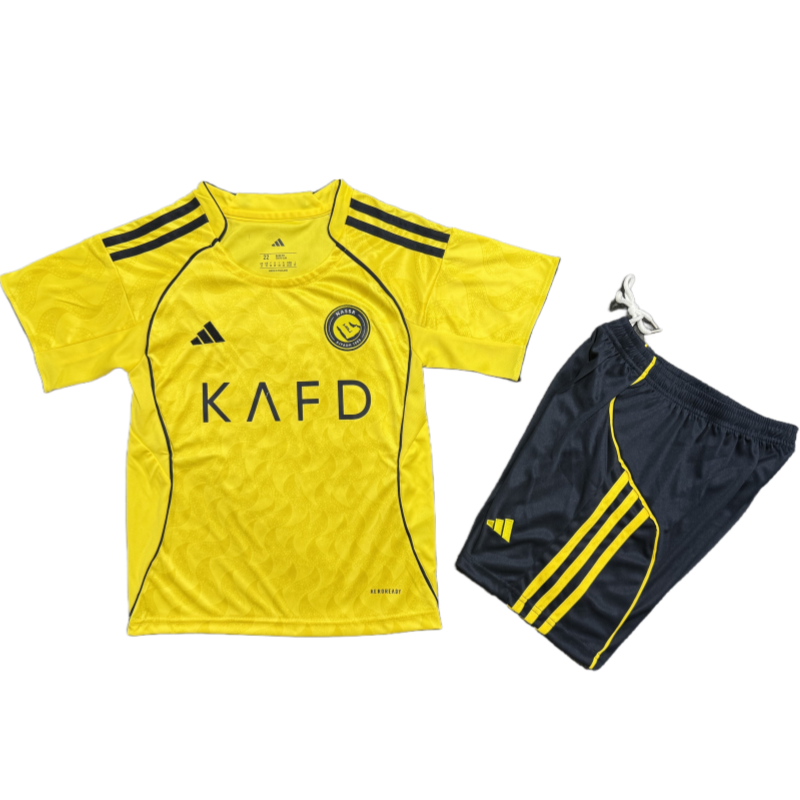Al Nassr Local Infantil Jersey de futbol Kit 2025-26 Version fan