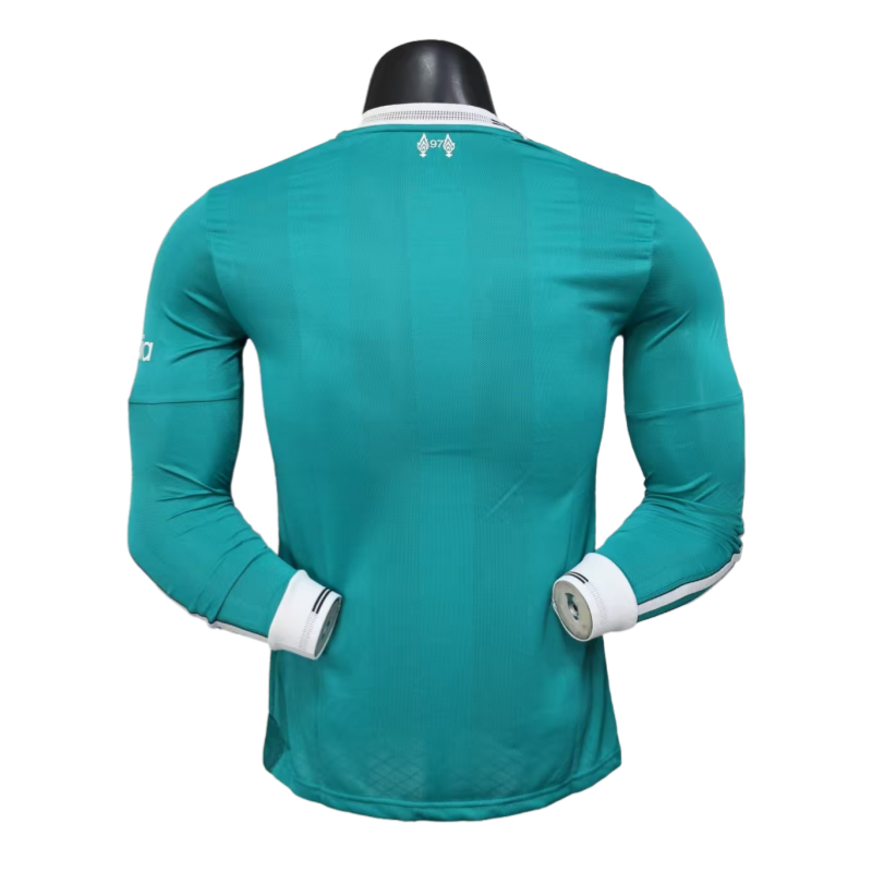 Liverpool Manga larga Tercero Visitante green Jersey de futbol 2025-26 Version jugador 2