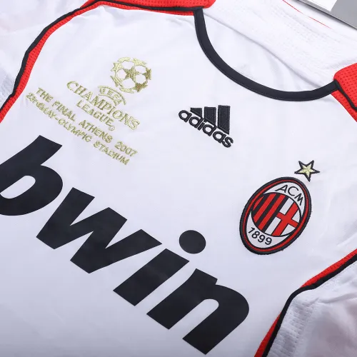 2006-07 AC Milan Ronaldo #99 Kakà #22 Maldini #3 Pirlo #21 UCL Final Retro Jersey Visitante Replica 6