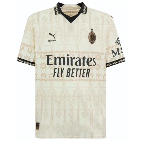 23-24 AC Milan x Pleasures Fourth Jersey Beige Shirt